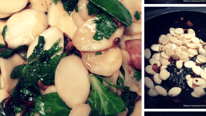 Korean Rice Ovalette with Bacon & Baby Greens Stir Fry Recipe