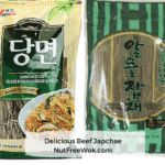 collage of two different sweet potato starch noodles