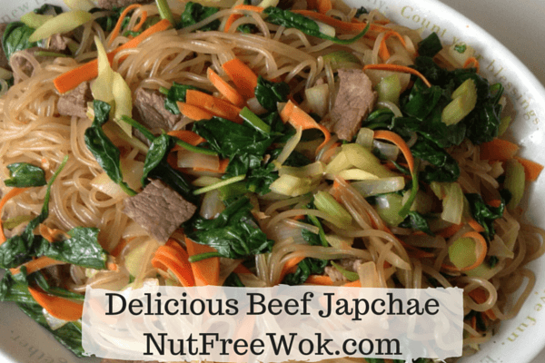 Delicious beef japchae by nutfreewok.com