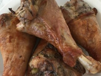 Roasted turkey drumsticks for everyone and Rodelle Turkey Brine review