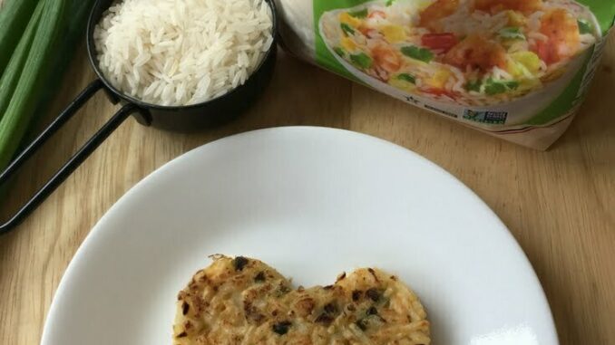 Bacon Fried Rice Cakes A bacon fried rice cake by Nut Free Wok