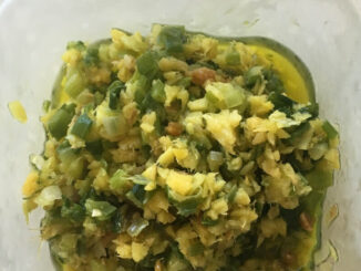 #nutfree Ginger and Scallion sauce in a container